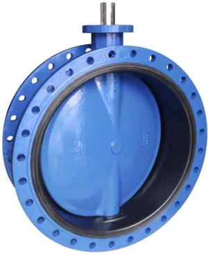 ننگی شافٹ کے ساتھ متمرکز Flanged Vulcanized تیتلی والو